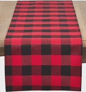Red and Black Plaid Table Runners, Size: 16&quot; x 72&quot;
