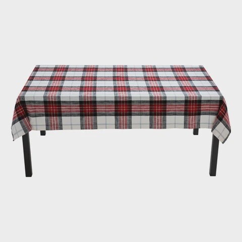 Black and Red Lodge Plaid Tablecloth, Size: 60&quot;x84&quot;