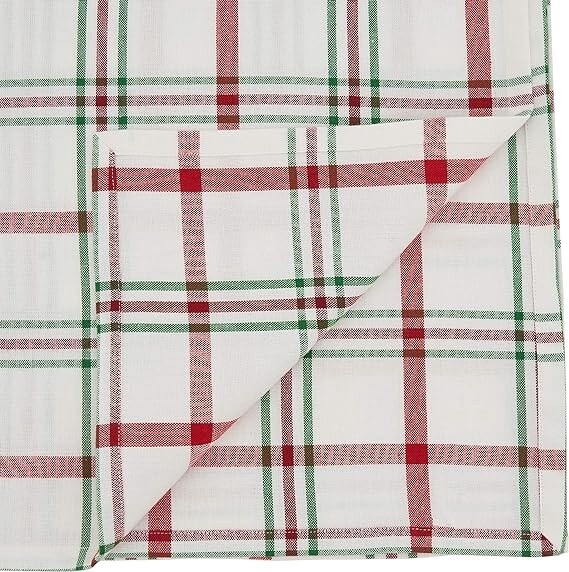 Red, White, and Green Plaid Tablecloth