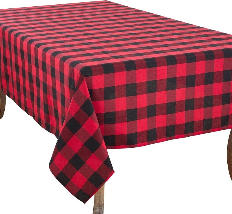 Red and Black Plaid Tablecloth