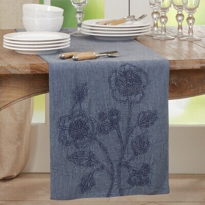 Stone Washed Denim Table Runner