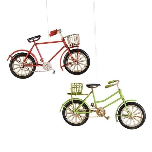 Red and Green Bicycle Ornament