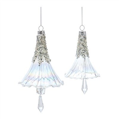 Glass Bells with Pearl Beads Ornament