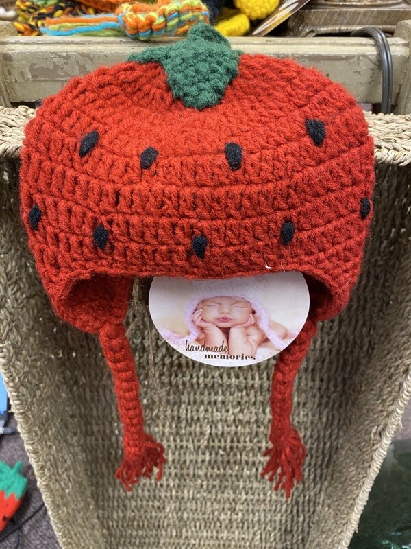 Crocheted Strawberry Hat