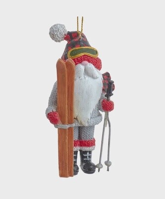 Resin Ski Gnome Lodge Ornament