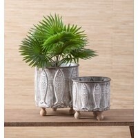 Bucket with embossed fish Metal