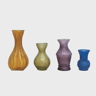 Vases Debossed Glass Vases Multi Color