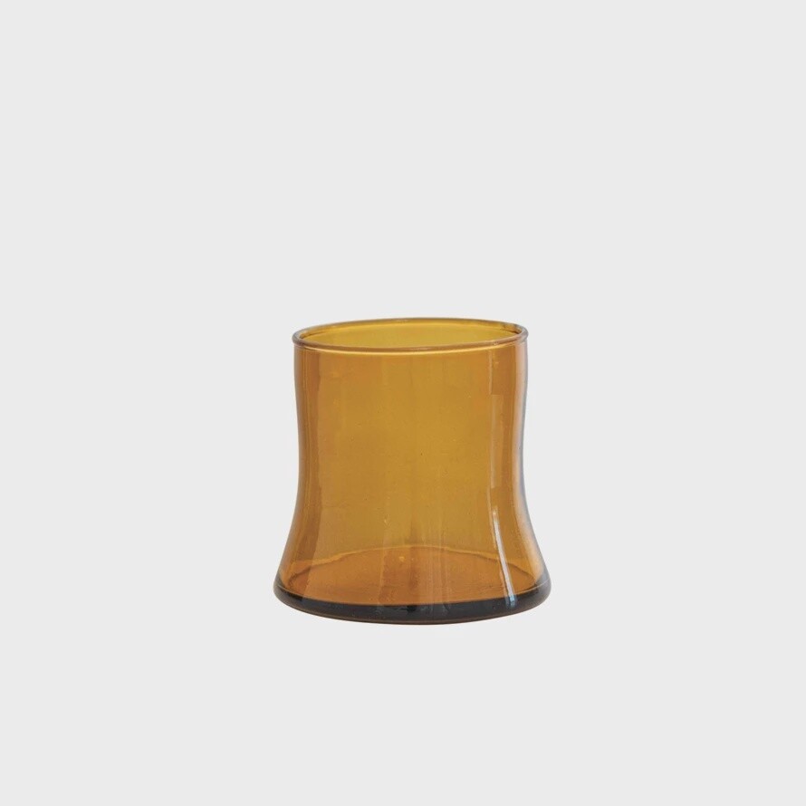 Midcentury Lowball  Glass Amber