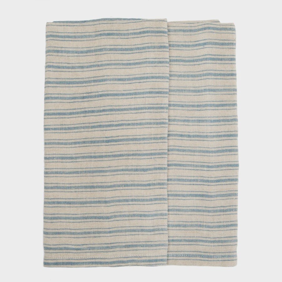 Dishtowels Boat Stripe Linen Natural/Blue