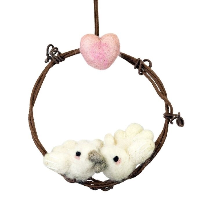 Ornament mini Wreath Love Doves