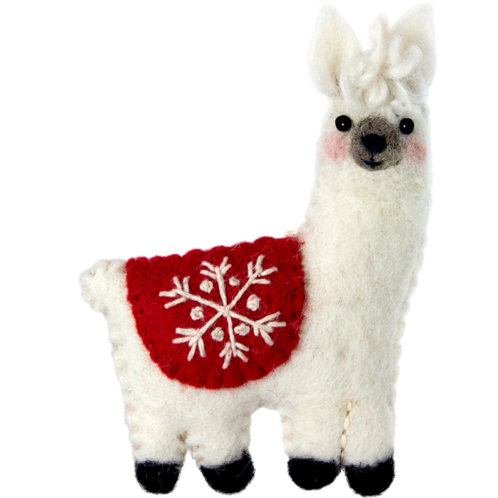 Ornament Felt Snowflake Llama