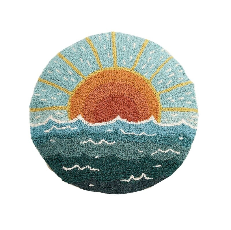 Sunrise Hooked Pillow