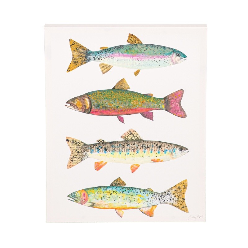 Angling In the Stream - Trout Canvas Print
