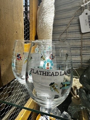 Stemless Wine Glass floaters flathead lake