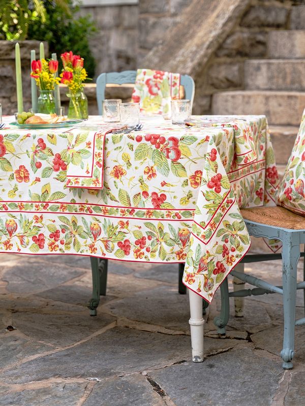 Square Cherry Tablecloth by April Cornell