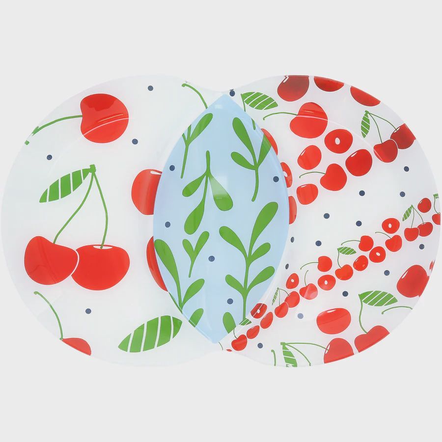 Platter Three Section Cherry Motif