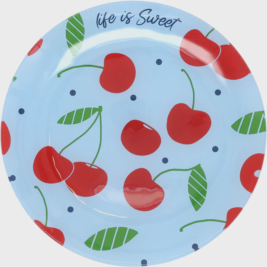 Glass Cherry Appetizer Plate