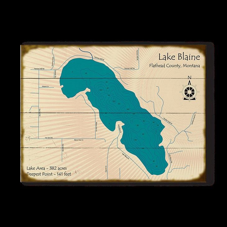 Lake Blaine Map Sign