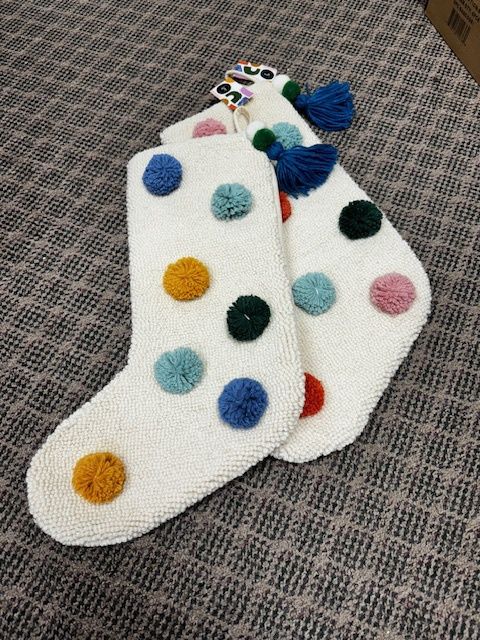 Colorful Pom Pom Stocking