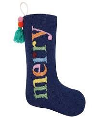 Merry Stocking with Pom Tassel