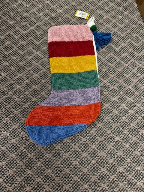 Rainbow Stripe with Pom and Tassel