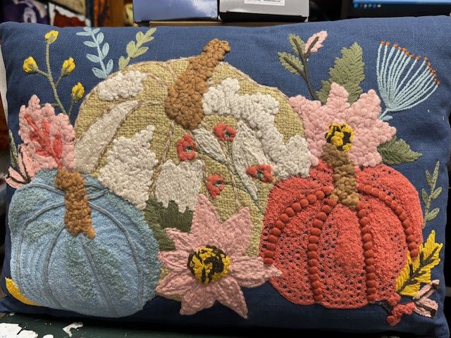 Embroidered Pillow - Pumpkins