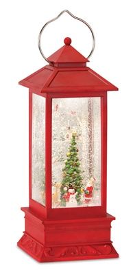 SNOW GLOBE LANTERN W/SANTA