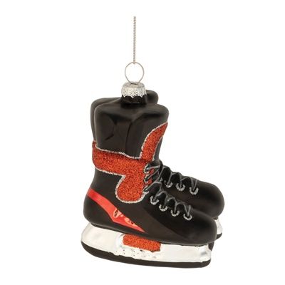Hockey Ornament - Glass