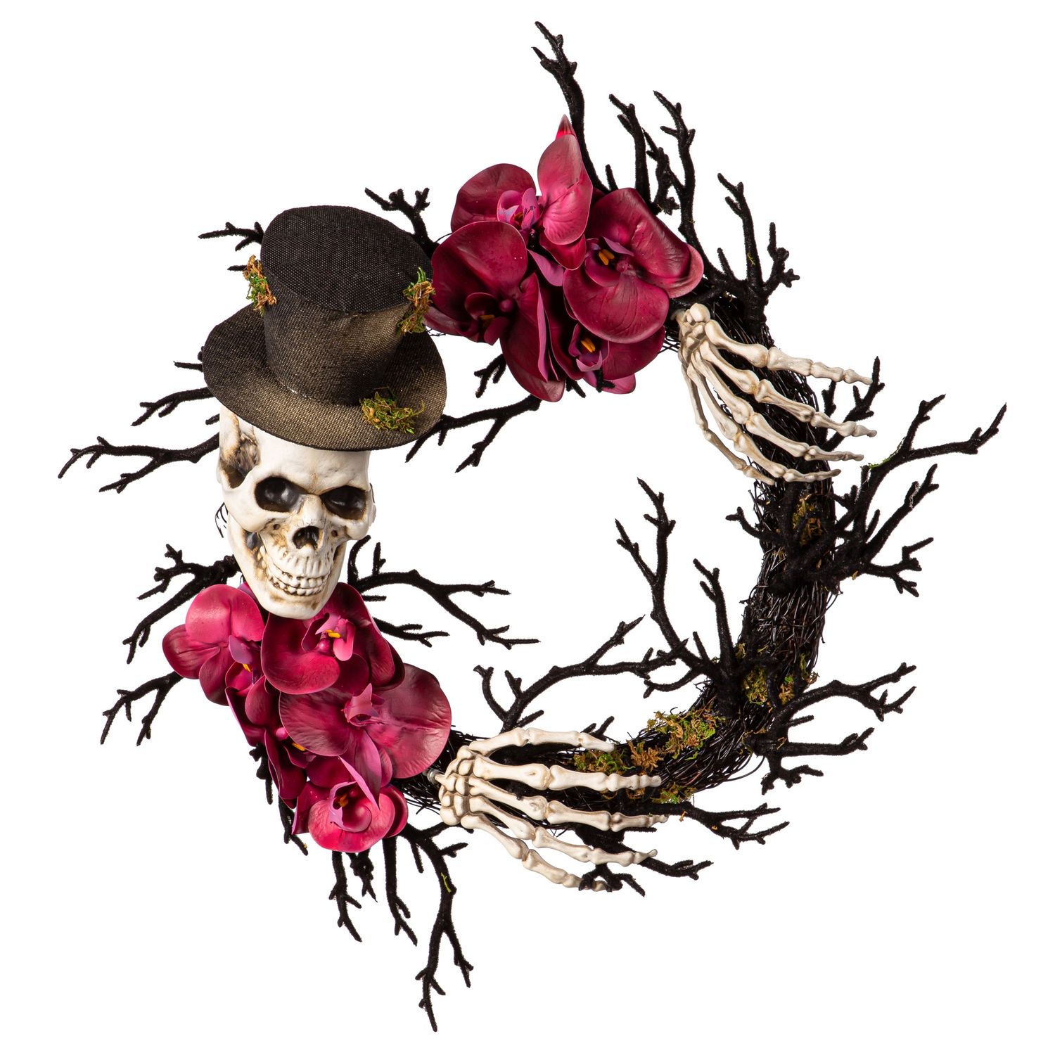 Skeleton Wreath with Orchid