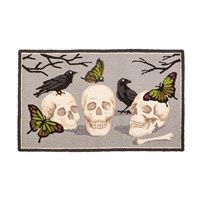 Skeleton /Crow Hooked Indoor/Outdoor Rug