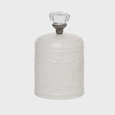 Glass Knob Vintage Ceramic Canister - Sugar