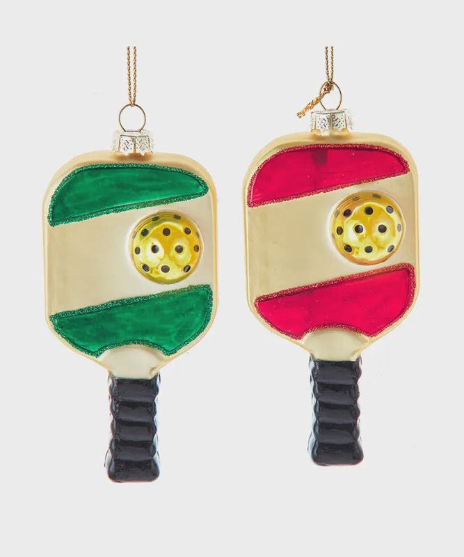 Glass Pickleball Ornament