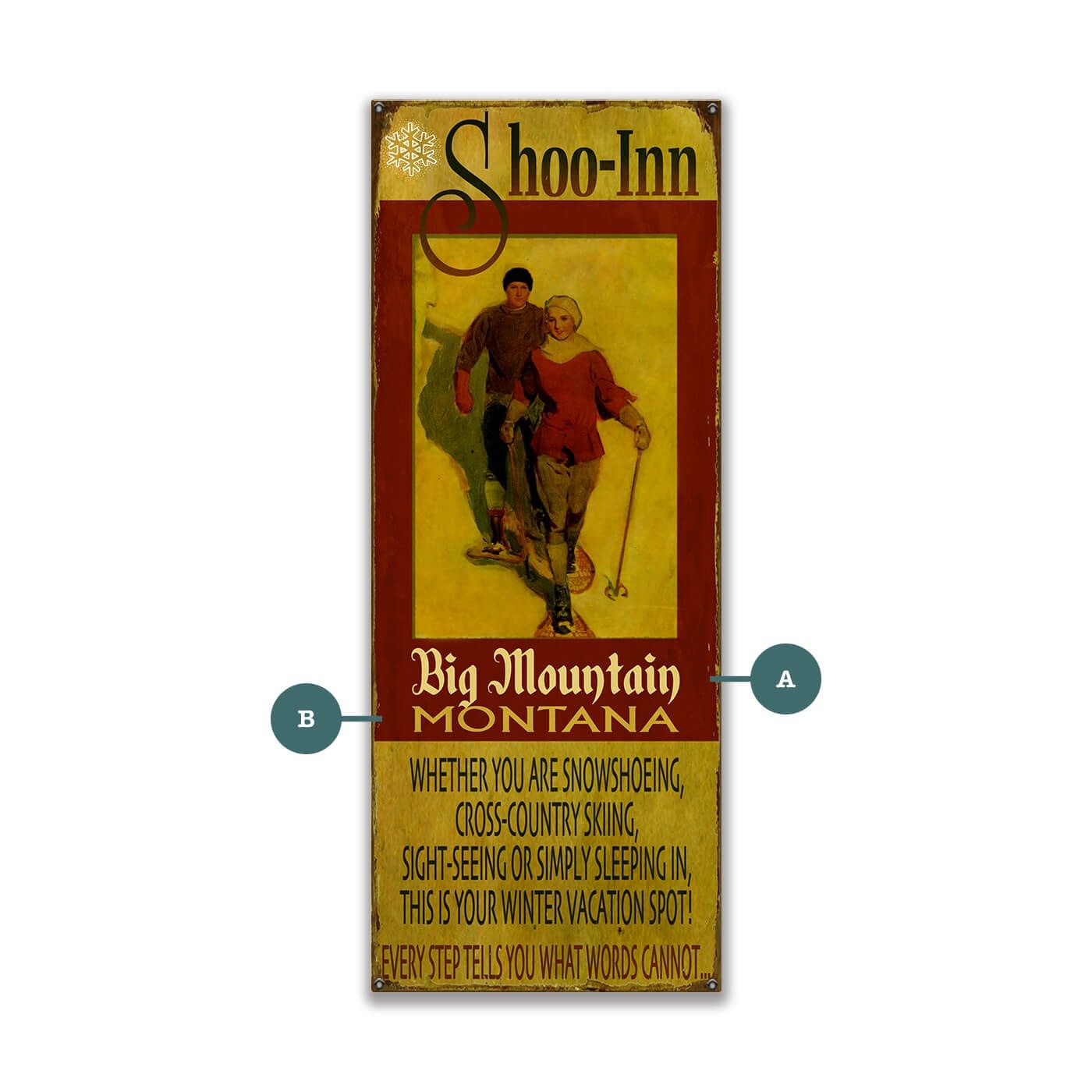 Cross Country Skier Vintage Sign