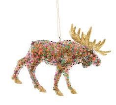 Confetti  Glitter Moose Ornament