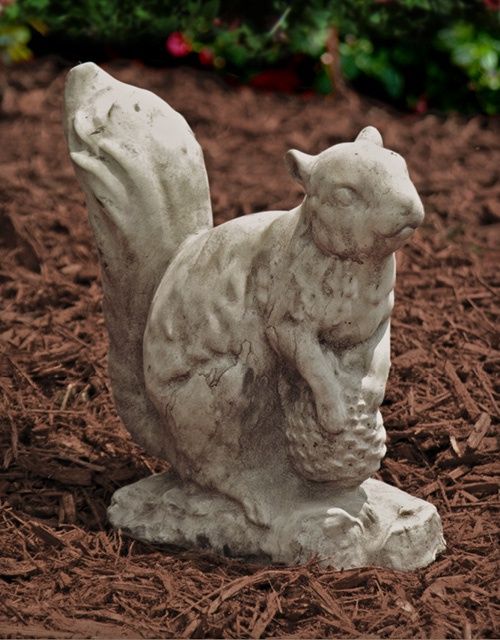 Squirrel with Pinecone - Concrete Garden Decor
