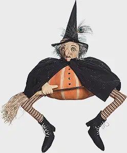 Witch Figure Gourdisha  Sitting Pumpkin Body