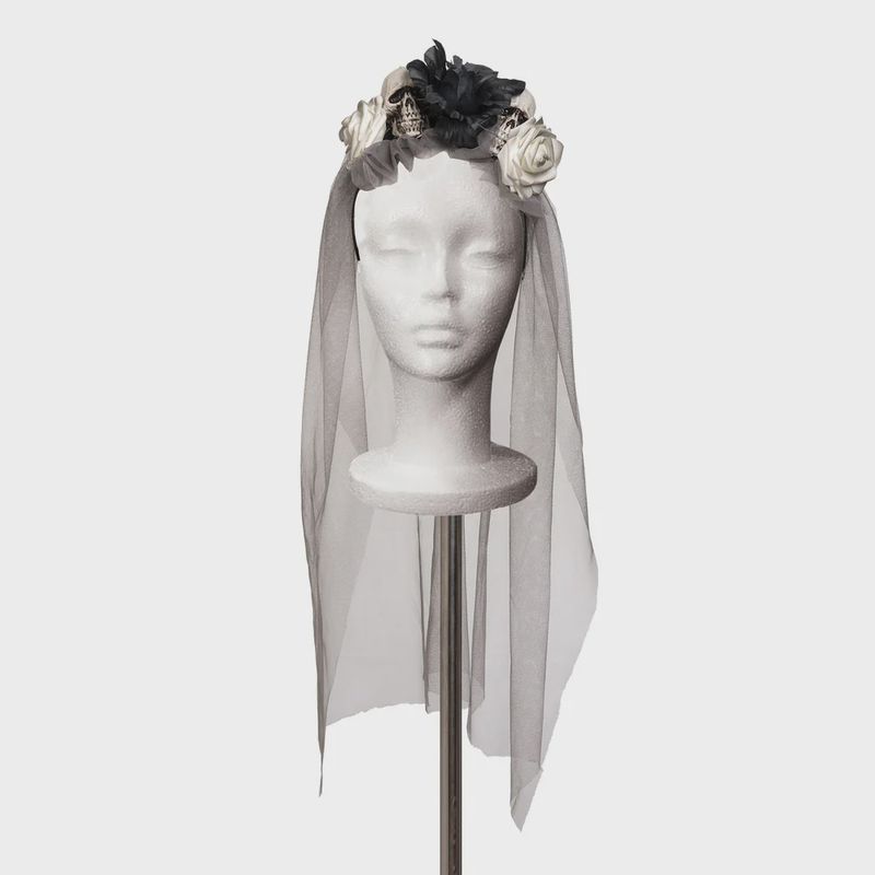 Headband Skull Bride Wedding Veil