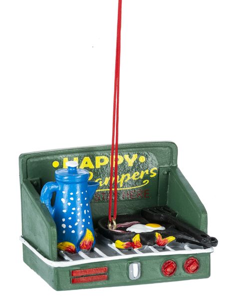 Camp Stove Ornament- Happy Camper