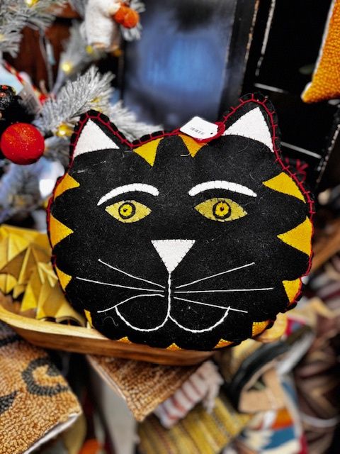 Felt Black Cat Face Pillow