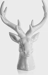 White Ceramic Stag Head