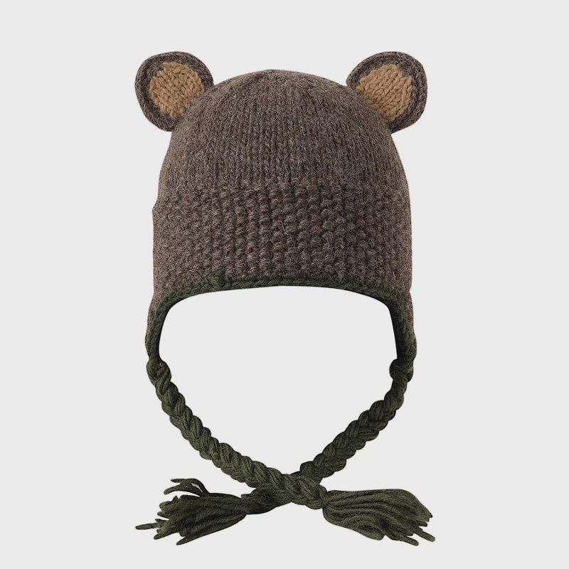 Knitted Bear Ears Hat for Kids