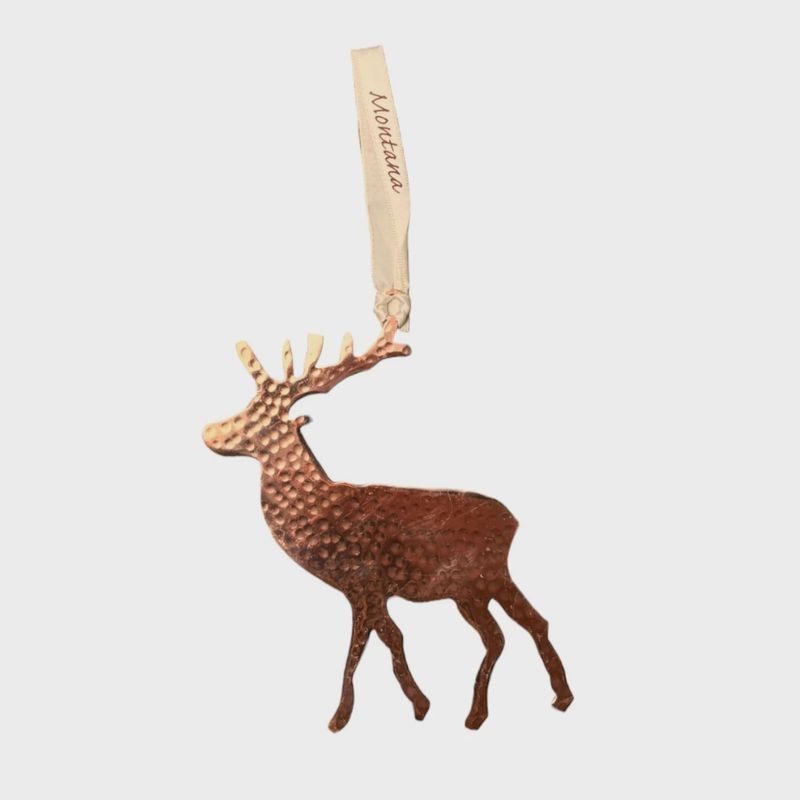 Hammered Brass Elk Ornament