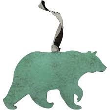 Oxidized Copper Grizzly Ornament