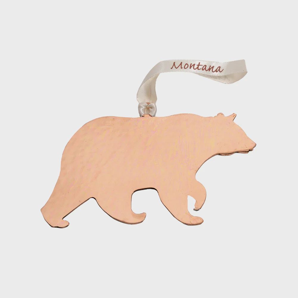 Hammered Copper Black Bear Ornament
