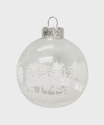 Box Set Clear Glittered Tree Ornaments, type: Single Bulbs