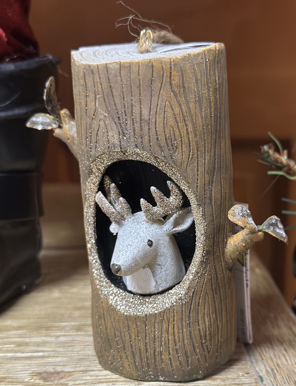 Lighted Log Ornament