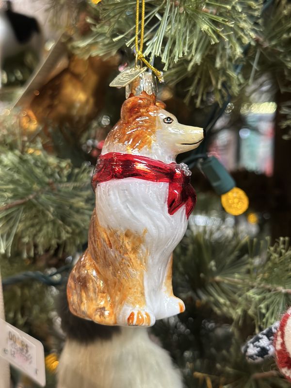 Shetland Collie Glass Ornament