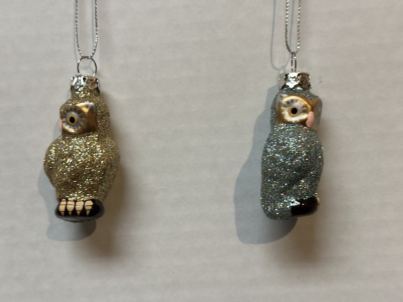 Tiniest Owl Glittered Ornament