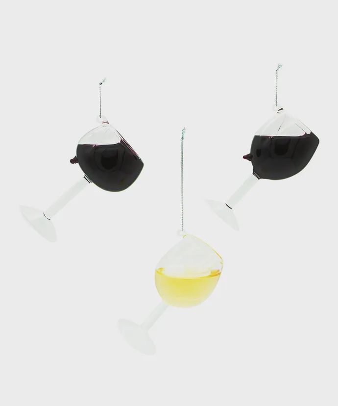 Wine Glass Ornament Ornament 3 assorted