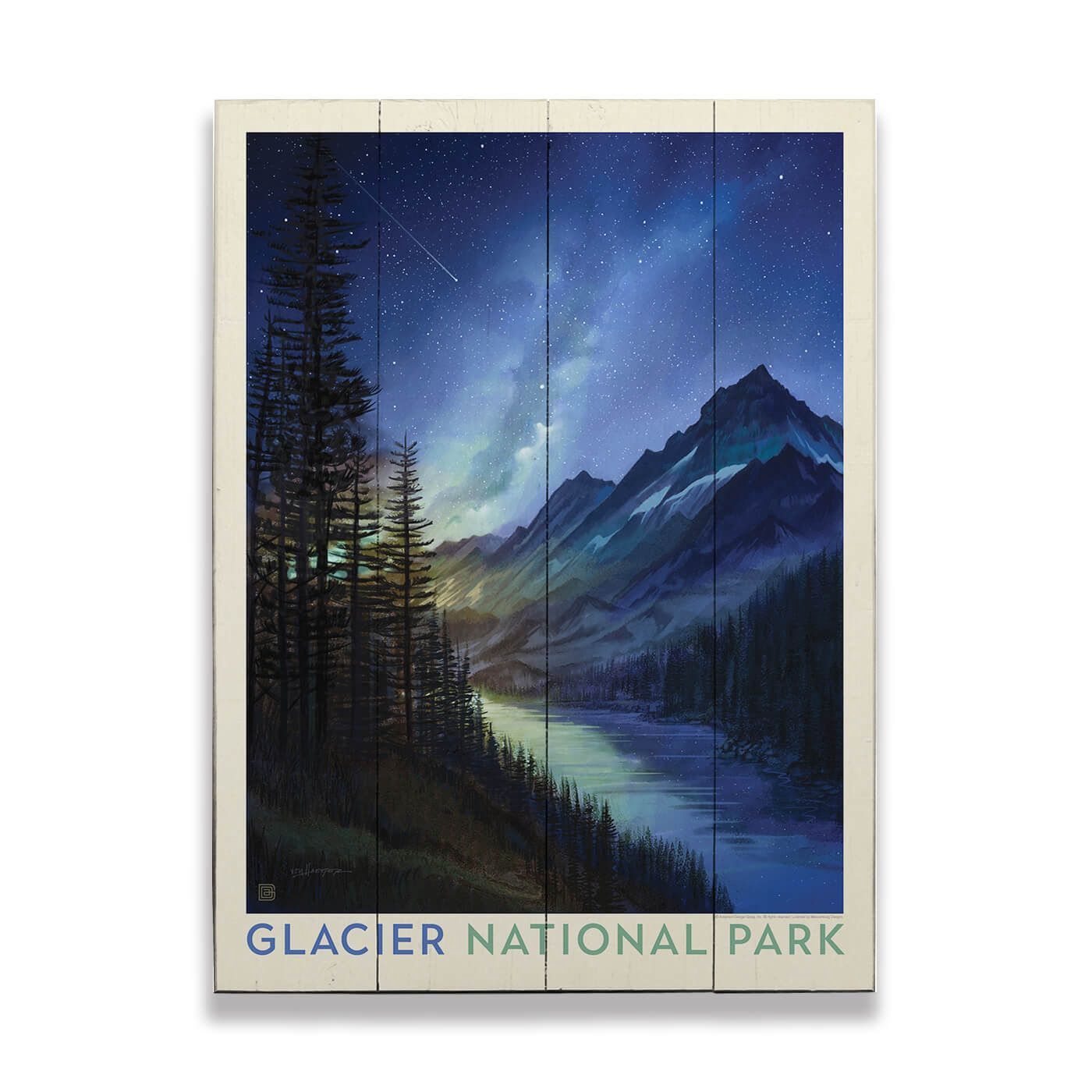 Glacier, Nightfall, Vintage Sign